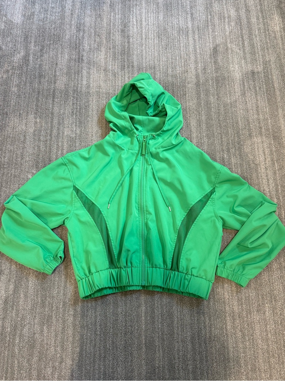 GB Junior Kelly Green Cropped Zip Front Hoodie Jacket Size M Worn Once